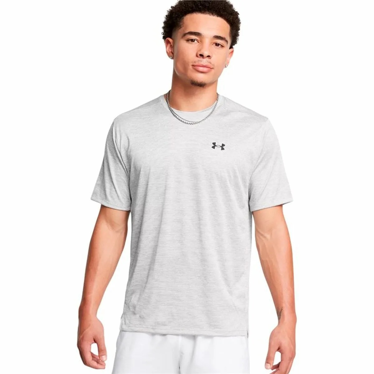 CAMISETA DE MANGA CORTA HOMBRE UNDER ARMOUR TECH VENT SS GRIS CLARO
