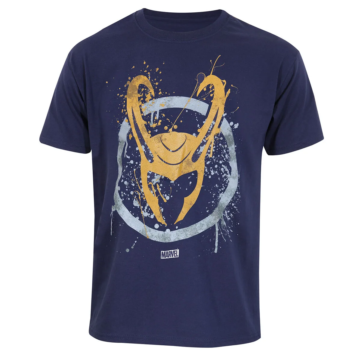 CAMISETA DE MANGA CORTA MARVEL SPLATTER LOGO AZUL UNISEX