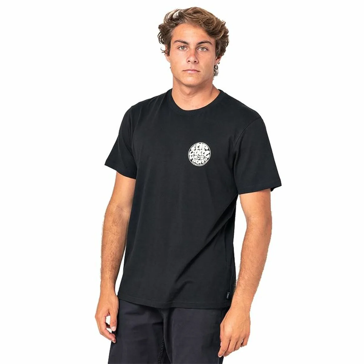 CAMISETA DE MANGA CORTA RIP CURL WETTIE ESSENTIAL NEGRO HOMBRE