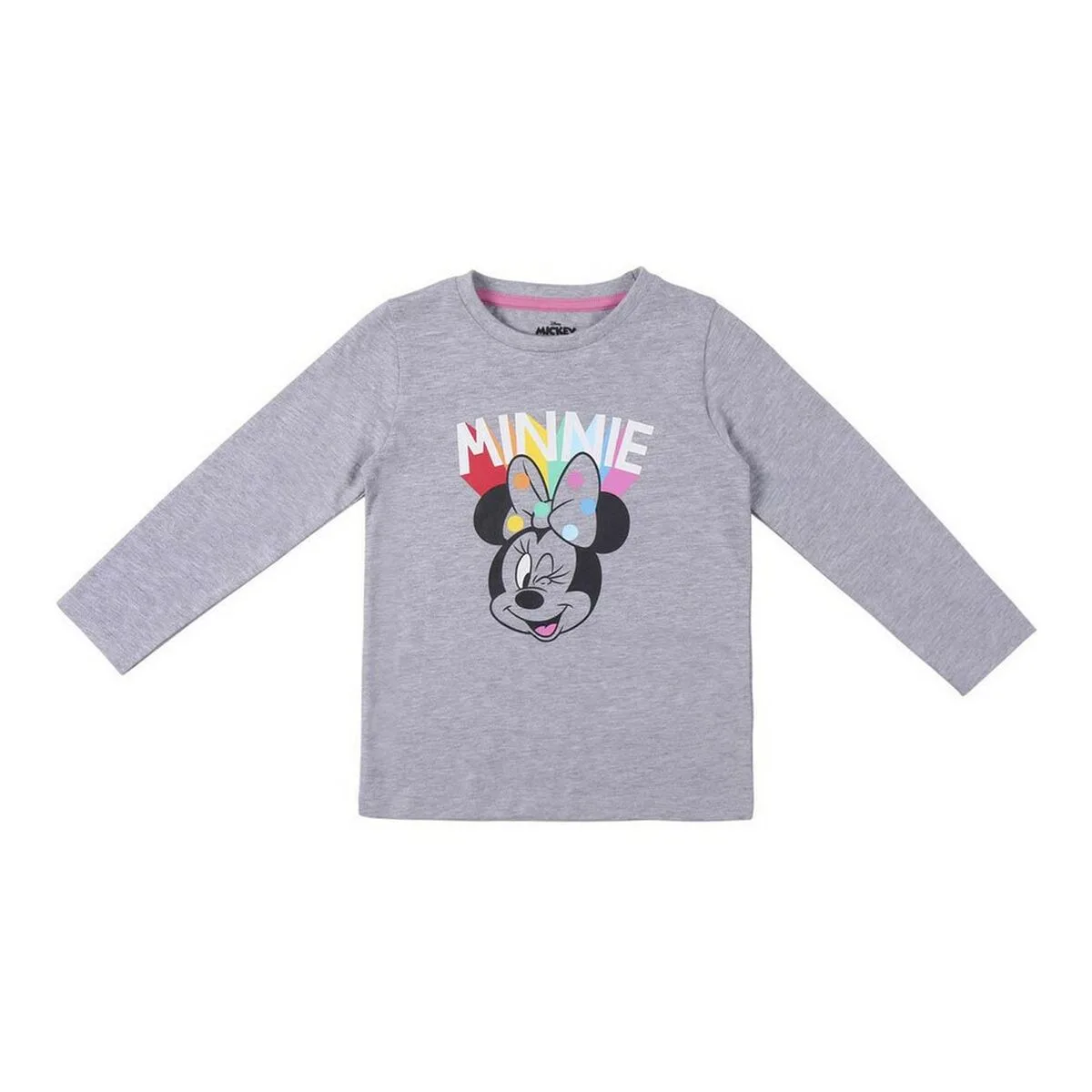 CAMISETA DE MANGA LARGA INFANTIL MINNIE MOUSE GRIS