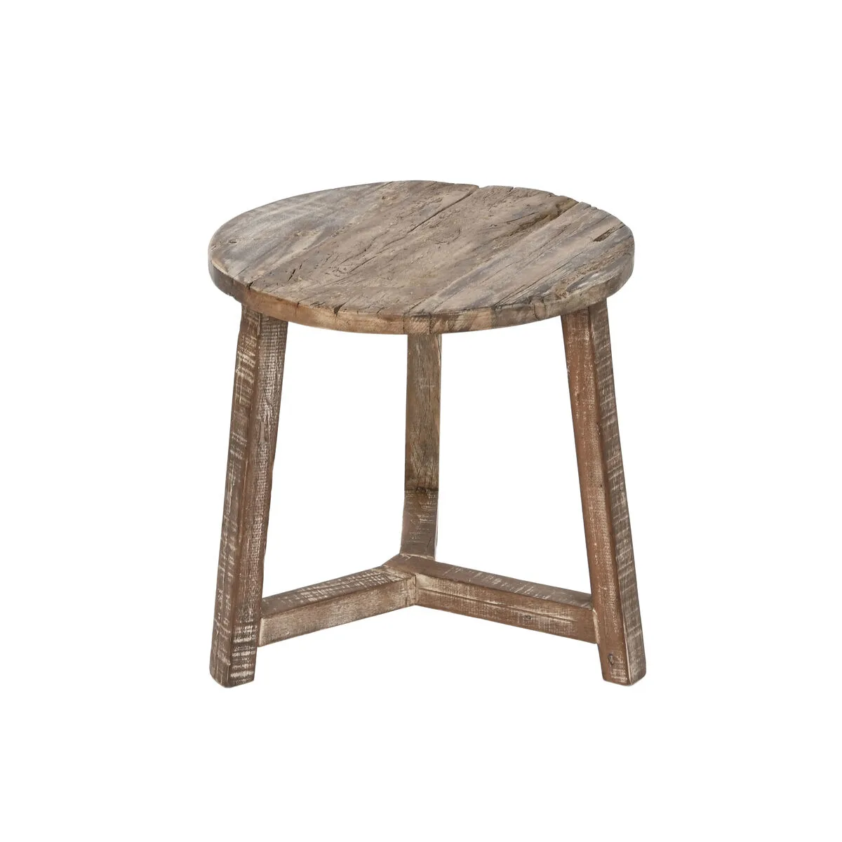 MESA AUXILIAR HOME ESPRIT BLANCO MARRÓN 45 X 45 X 45 CM