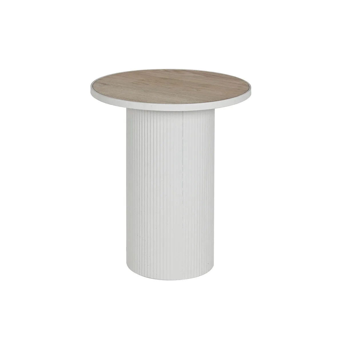 MESA AUXILIAR HOME ESPRIT BLANCO METAL MADERA MDF 46 X 46 X 56 CM