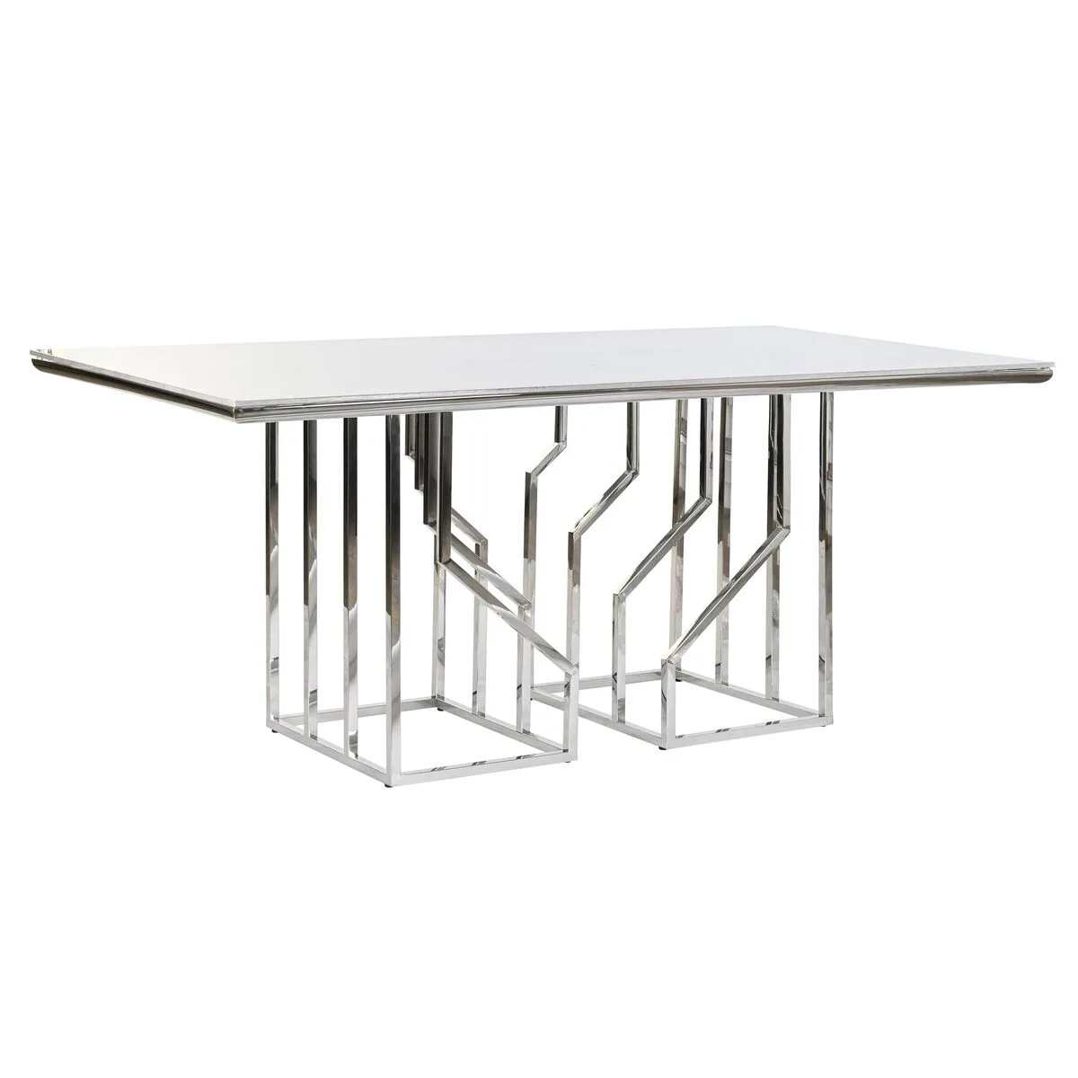 MESA DE COMEDOR DKD HOME DECOR PLATEADO CRISTAL ACERO (180 X 90 X 75 CM)