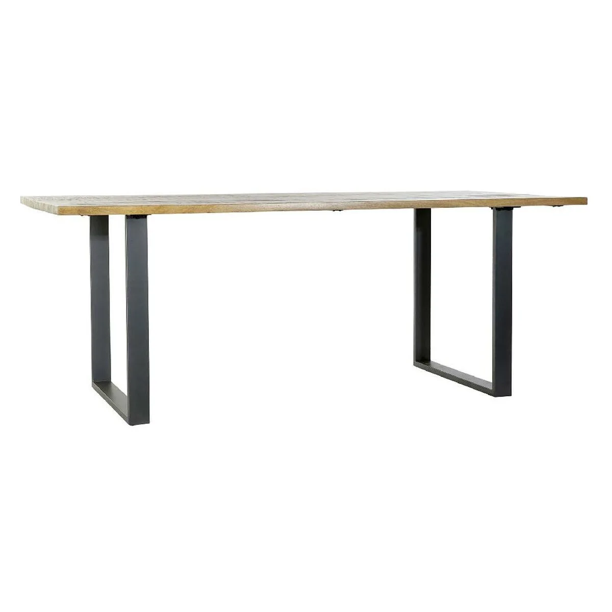 MESA DE COMEDOR HOME ESPRIT NEGRO NATURAL METAL MADERA DE MANGO 200 X 100 X 76 CM