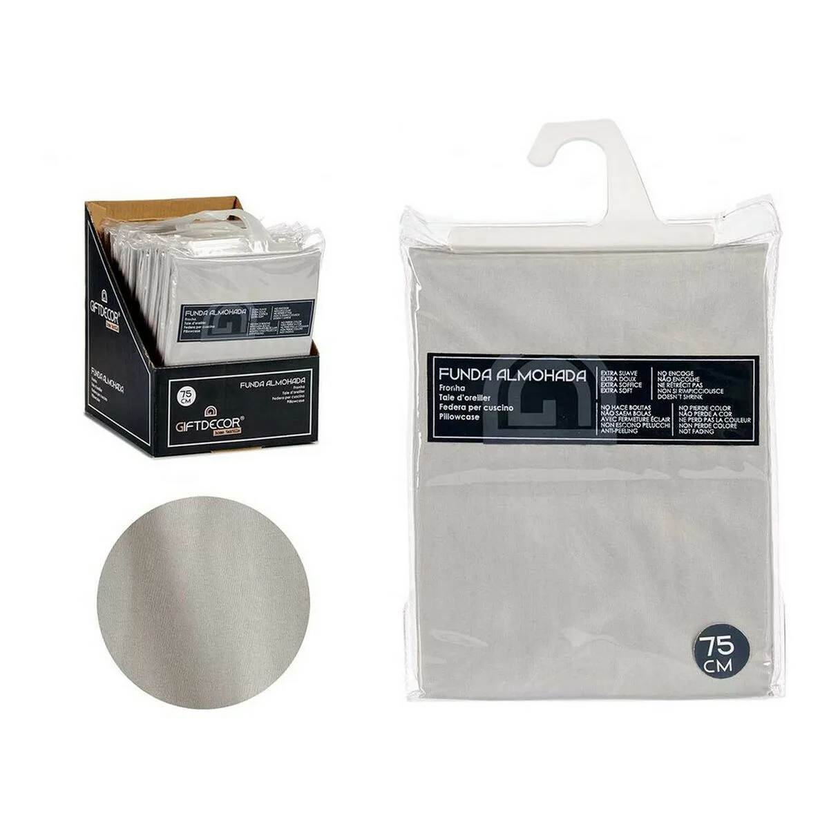 FUNDA DE ALMOHADA GRIS 45 X 0,3 X 90 CM
