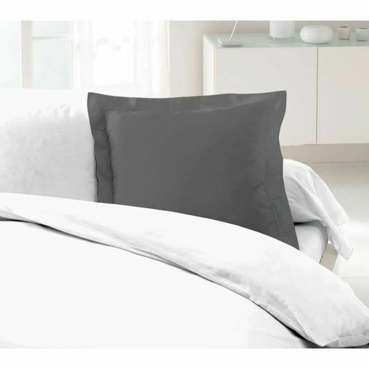 FUNDA DE ALMOHADA LOVELY HOME GRIS GRIS OSCURO 63 X 63 CM