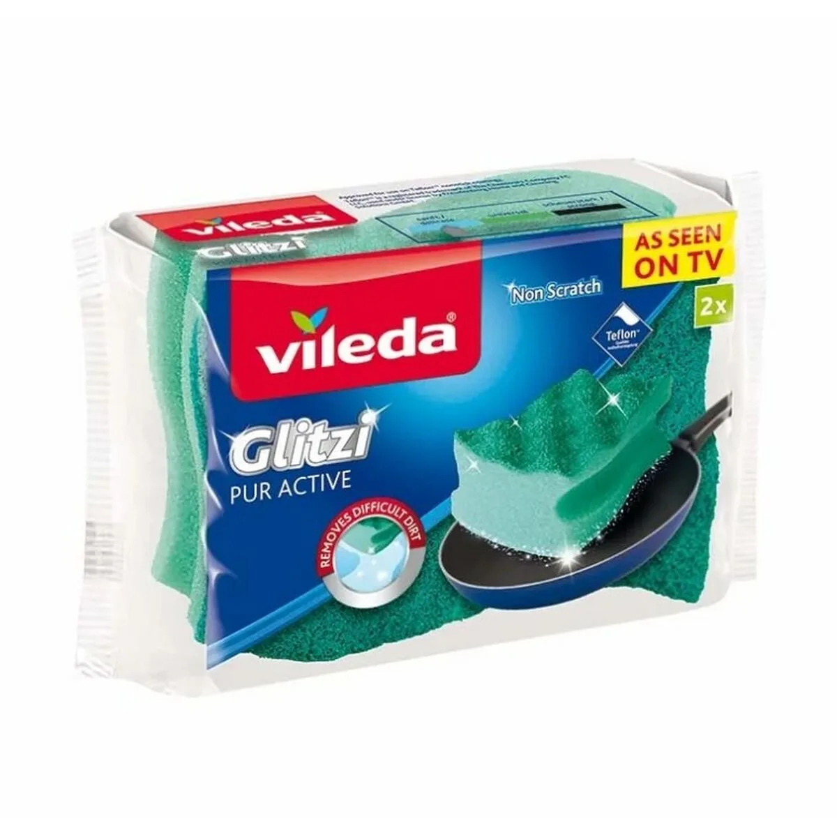 ESTROPAJO VILEDA GLITZI PUR ACTIVE VERDE POLIURETANO 60 X 4 X 90 CM (2 UNIDADES)