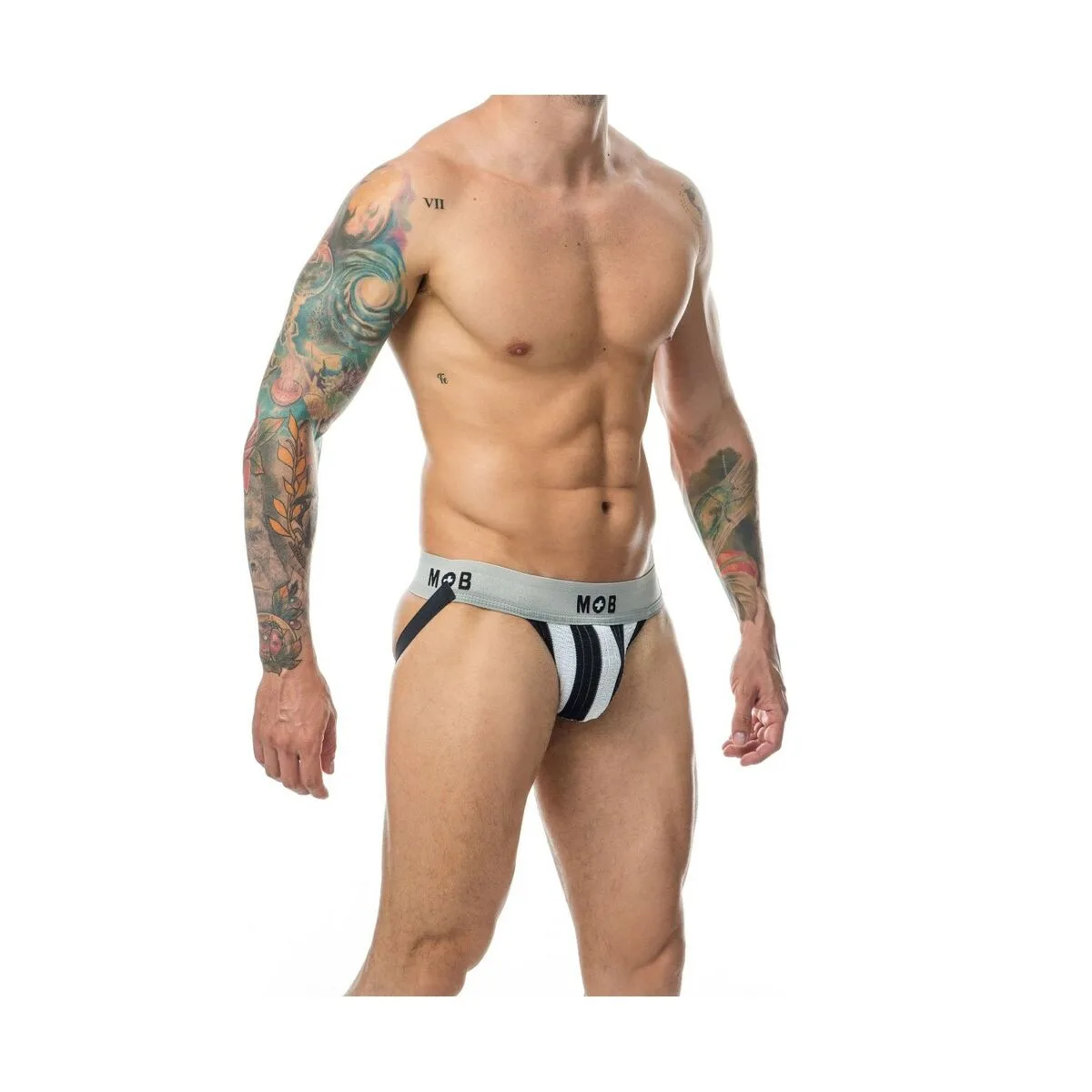 TANGA MOB EROTICWEAR BLANCO NEGRO S