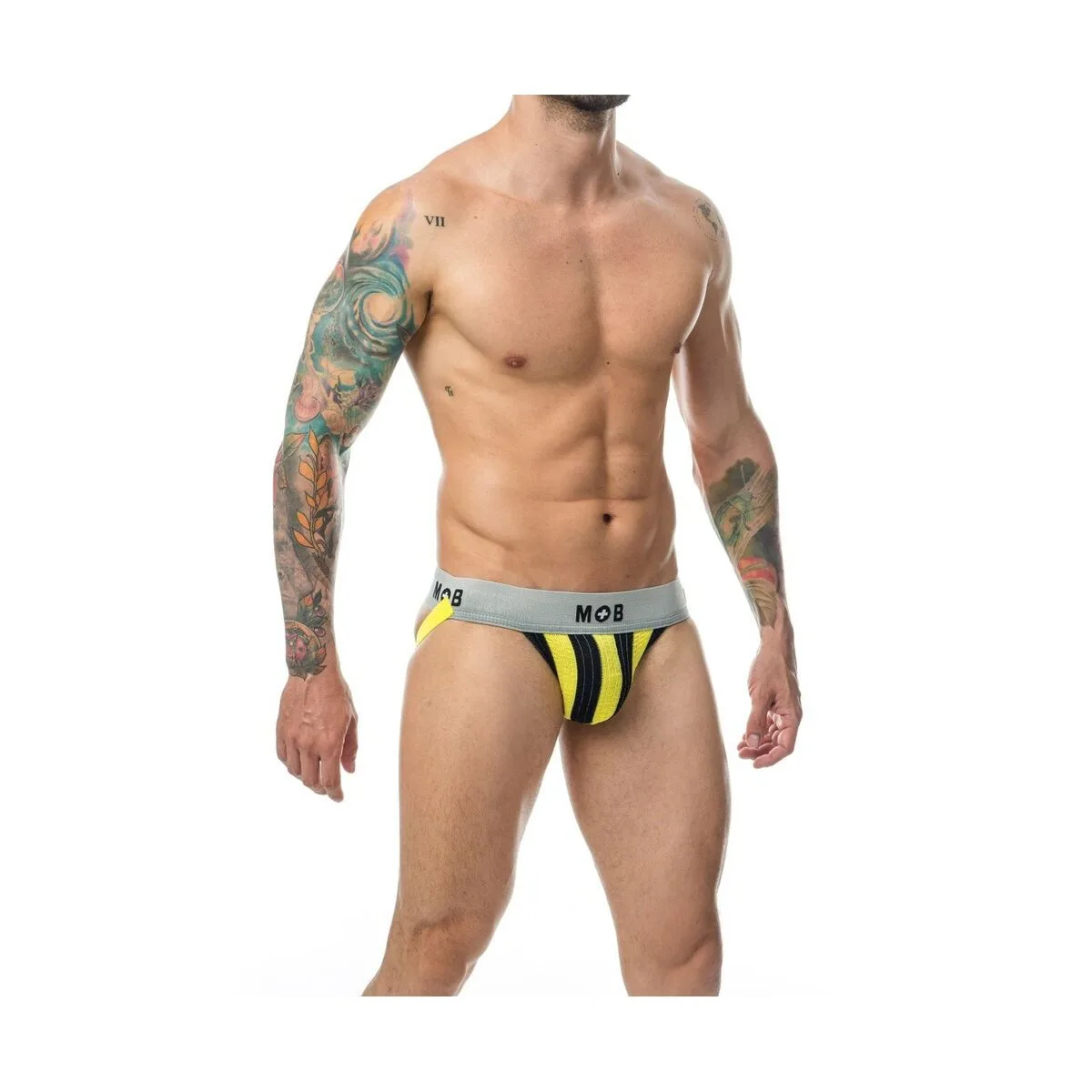 TANGA MOB EROTICWEAR AMARILLO NEGRO S