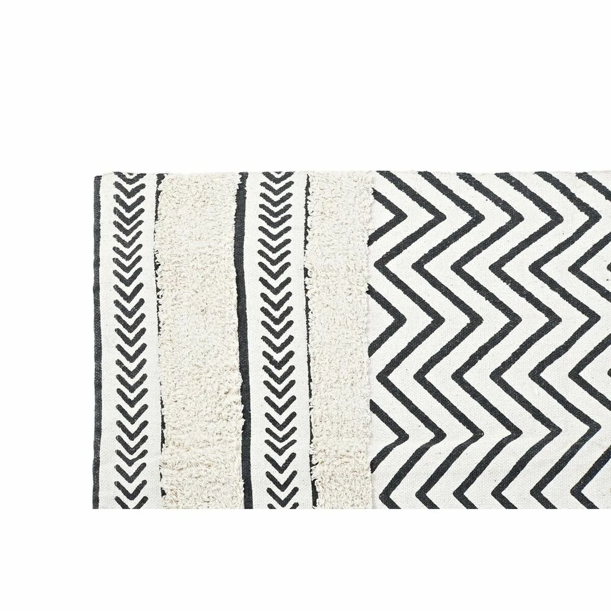 ALFOMBRA DKD HOME DECOR NEGRO ZIG-ZAG BLANCO (120 X 180 X 0,7 CM)