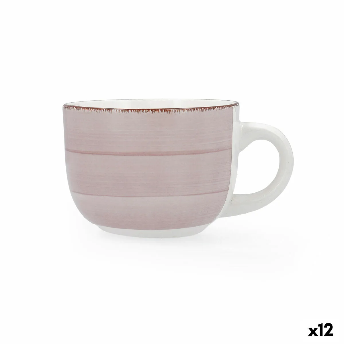 TAZA QUID VITA MORNING CERÁMICA ROSA (470 ML) (12 UNIDADES)