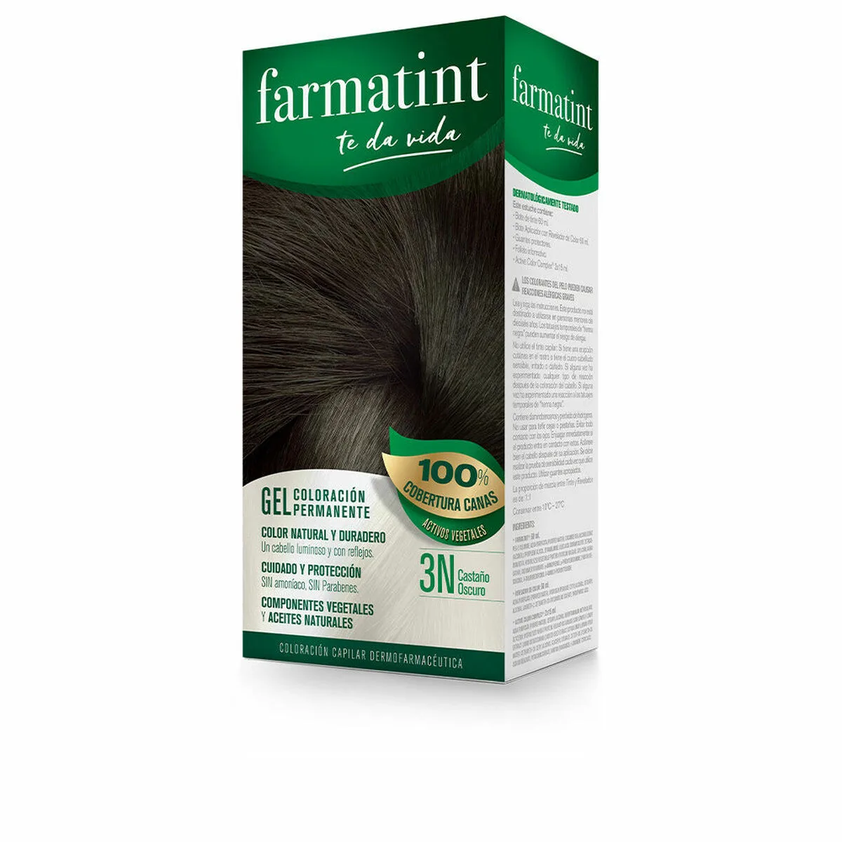 TINTE PERMANENTE FARMATINT 3N - CASTAÑO OSCURO (60 ML)