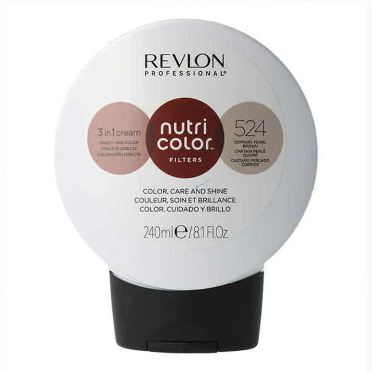 TINTE PERMANENTE NUTRI COLOR REVLON 524 COBRE CASTAÑO (240 ML)