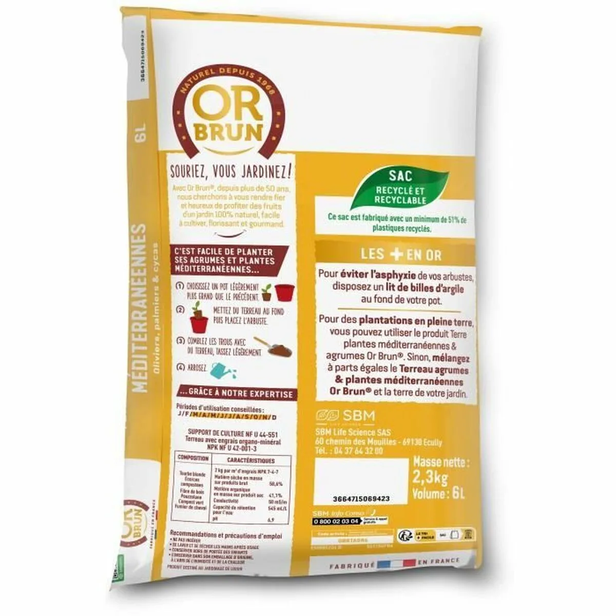 TIERRA PARA MACETAS OR BRUN 6 L CÍTRICOS