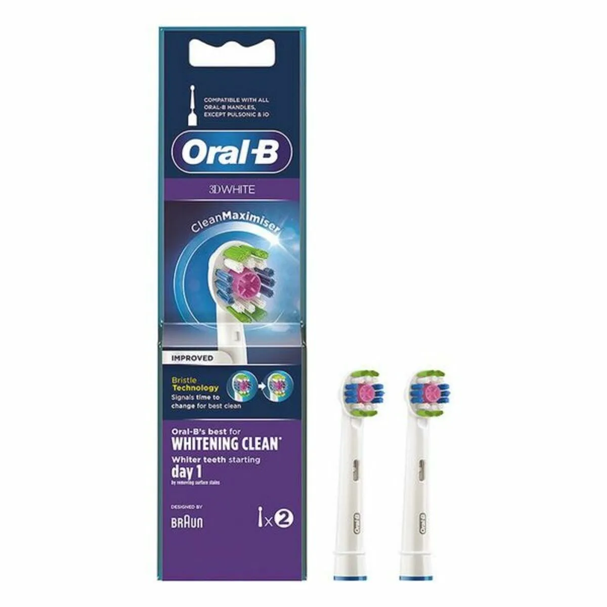 CABEZAL DE RECAMBIO 3D WHITE WHITENING CLEAN ORAL-B D WHITE WHITENING CLEAN (2 PCS) 2 UNIDADES