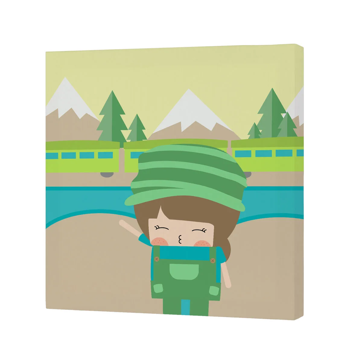 LIENZO HAPPYFRIDAY HAPPYNOIS TRAIN MULTICOLOR 27 X 27 CM