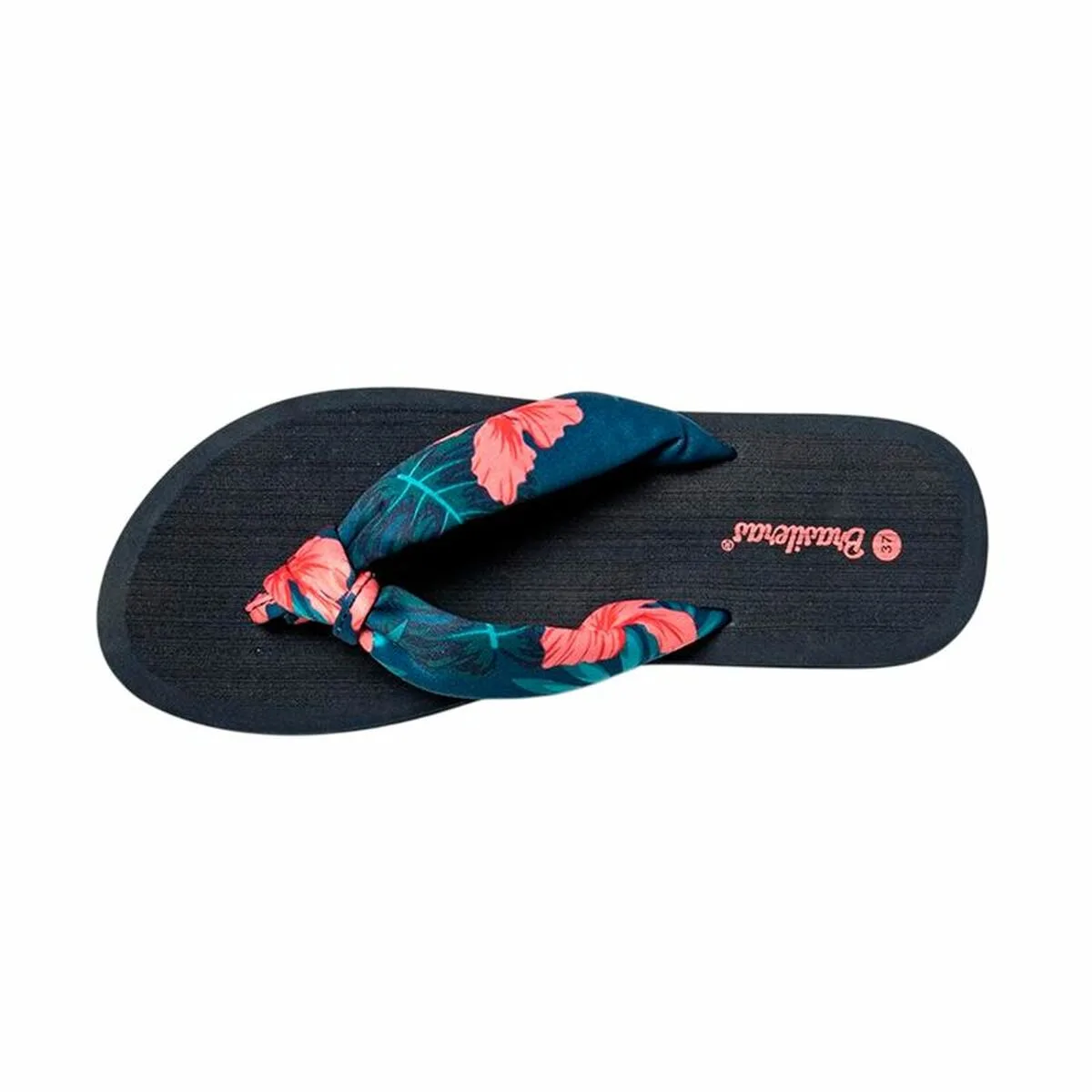 CHANCLAS PARA MUJER BRASILERAS HIBISCUS NUDO FUCHSIA NEGRO