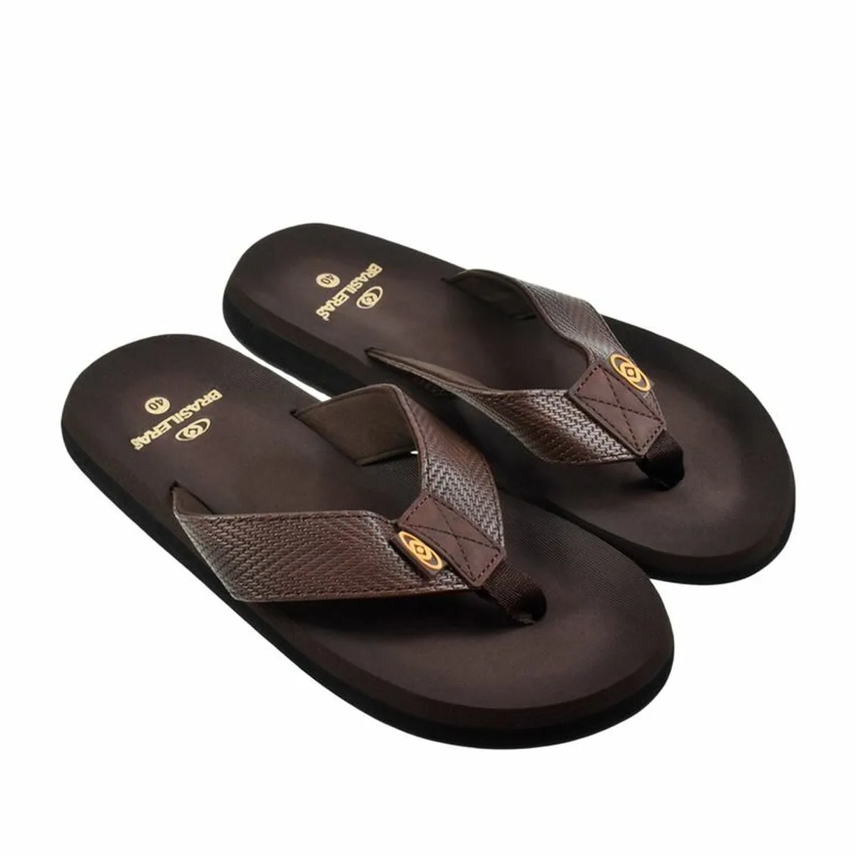 CHANCLAS PARA HOMBRE BRASILERAS PUFF MARRÓN