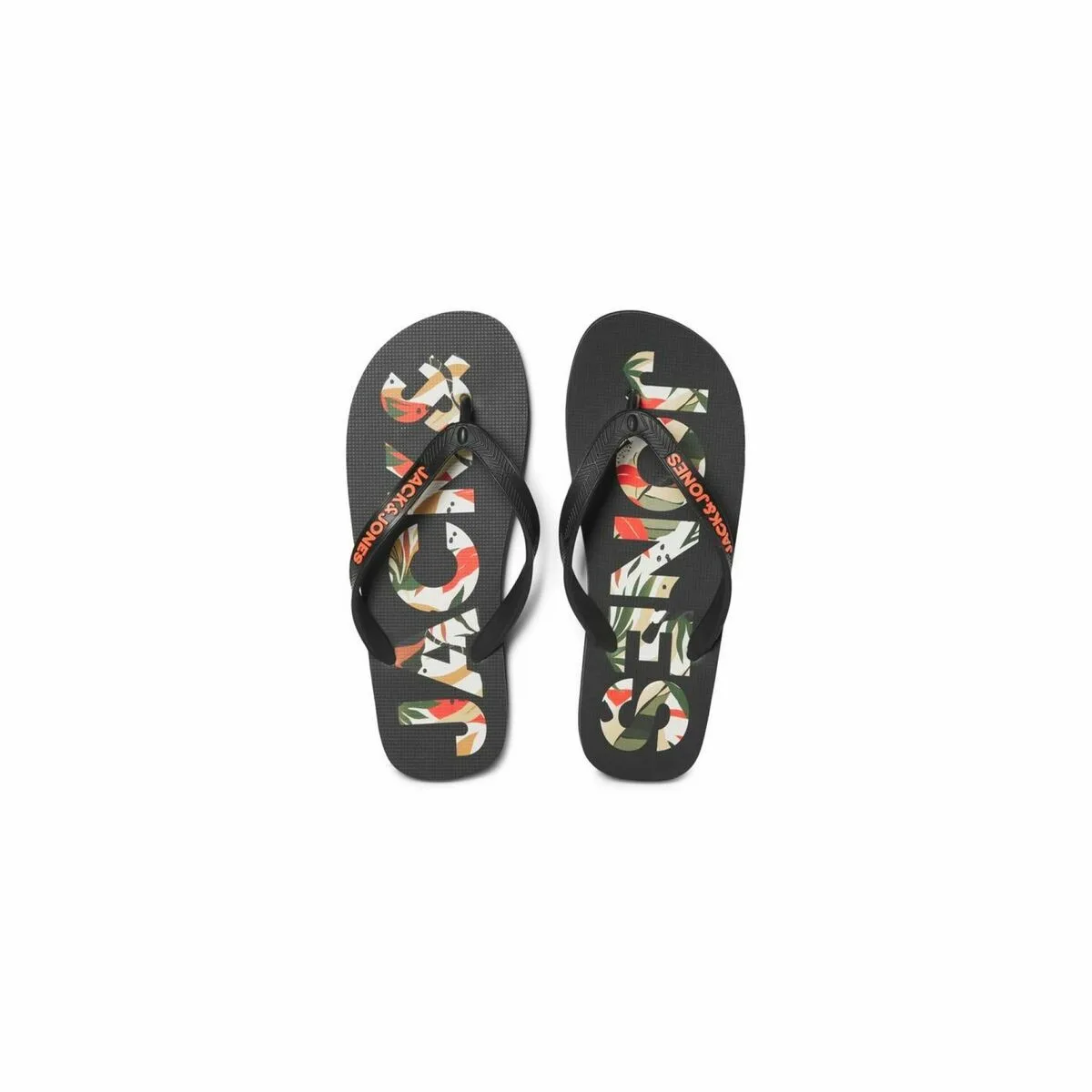 CHANCLAS PARA HOMBRE JACK & JONES FWLOGO PALM PRINT 12230642 NEGRO