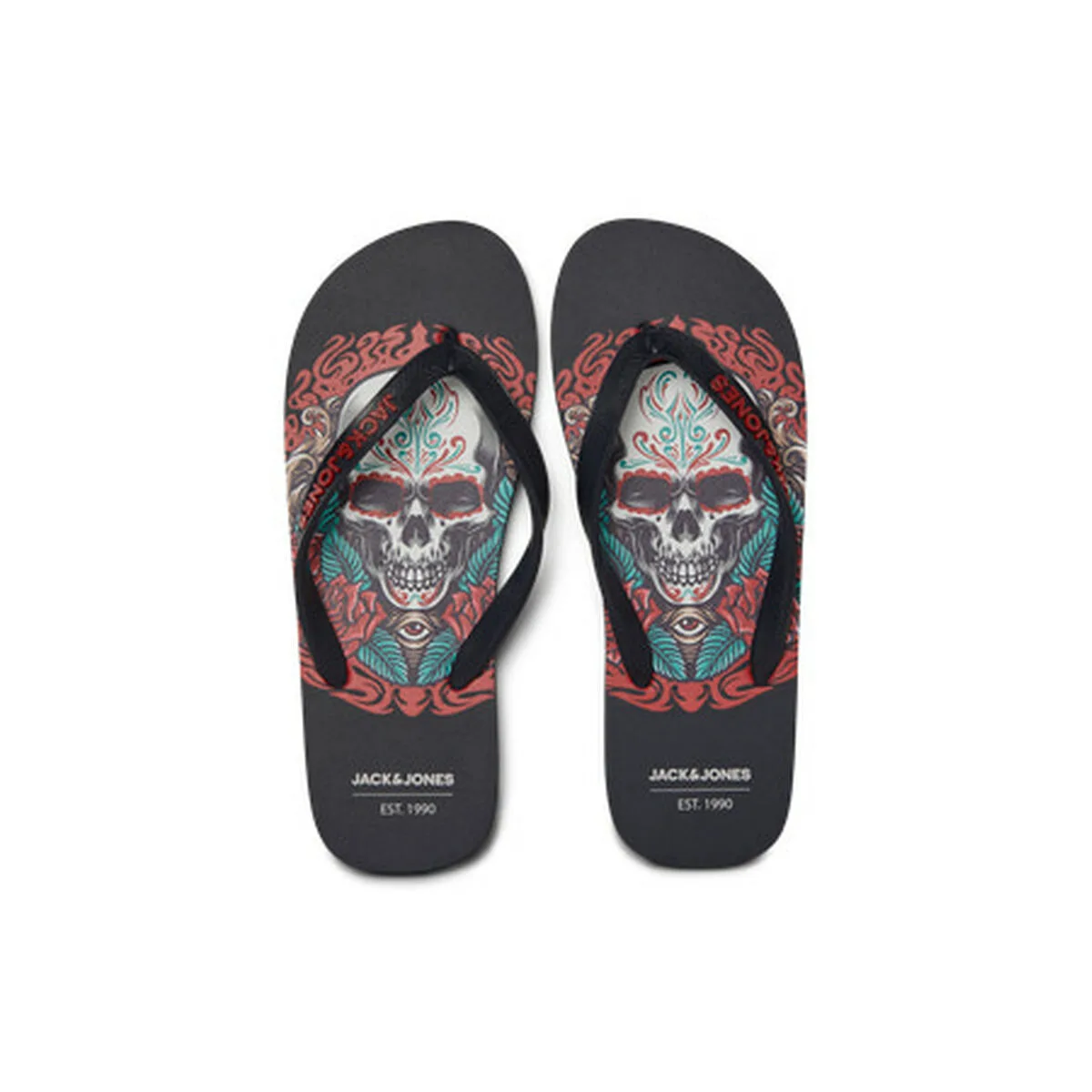 CHANCLAS PARA HOMBRE JACK & JONES JFWSKULLS NEGRO