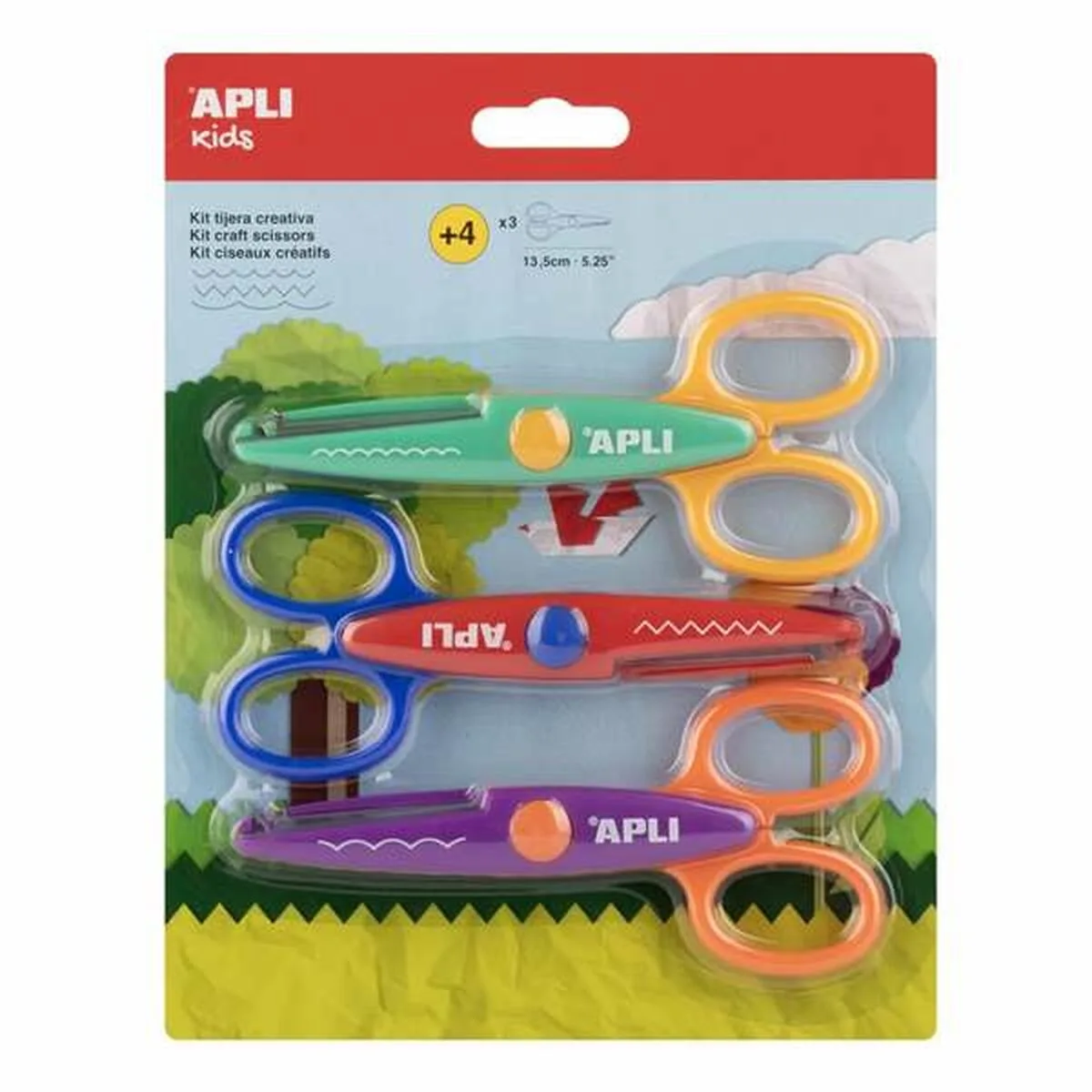 JUEGO DE MANUALIDADES CON PAPEL APLI SET DE TIJERAS MULTICOLOR 13,5 CM