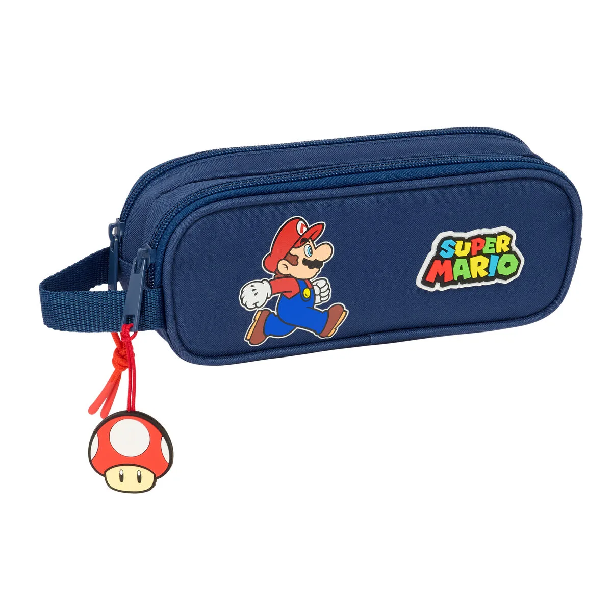 PORTATODO DOBLE SUPER MARIO TRICK ROJO AZUL OSCURO 21 X 8 X 6 CM