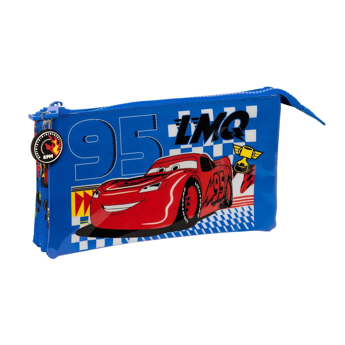 PORTATODO TRIPLE CARS RACE READY AZUL 22 X 12 X 3 CM