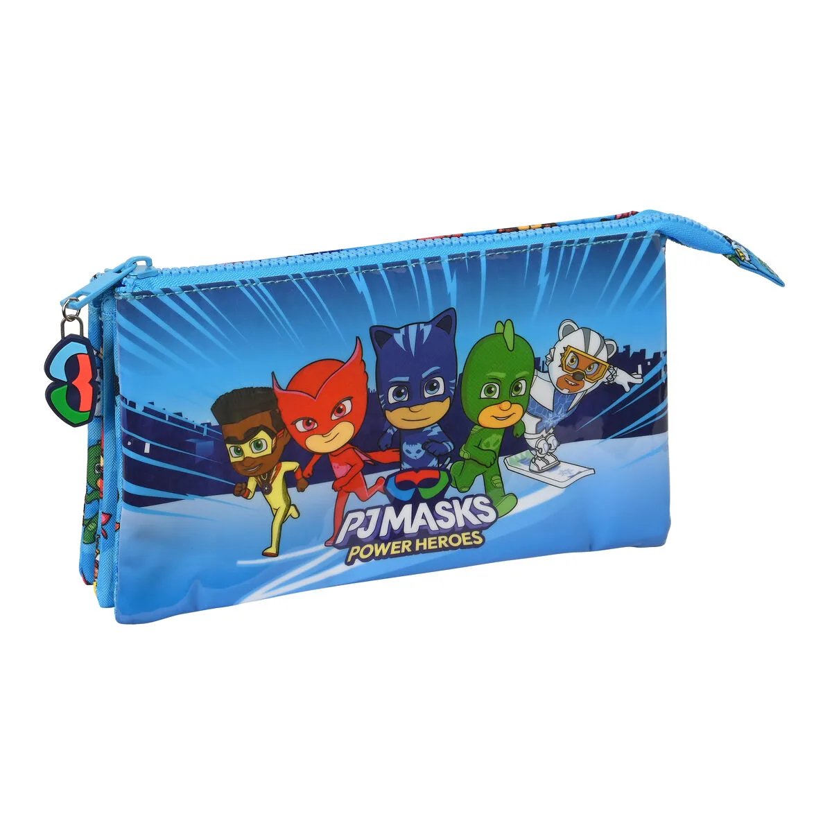PORTATODO TRIPLE PJ MASKS AZUL 22 X 12 X 3 CM