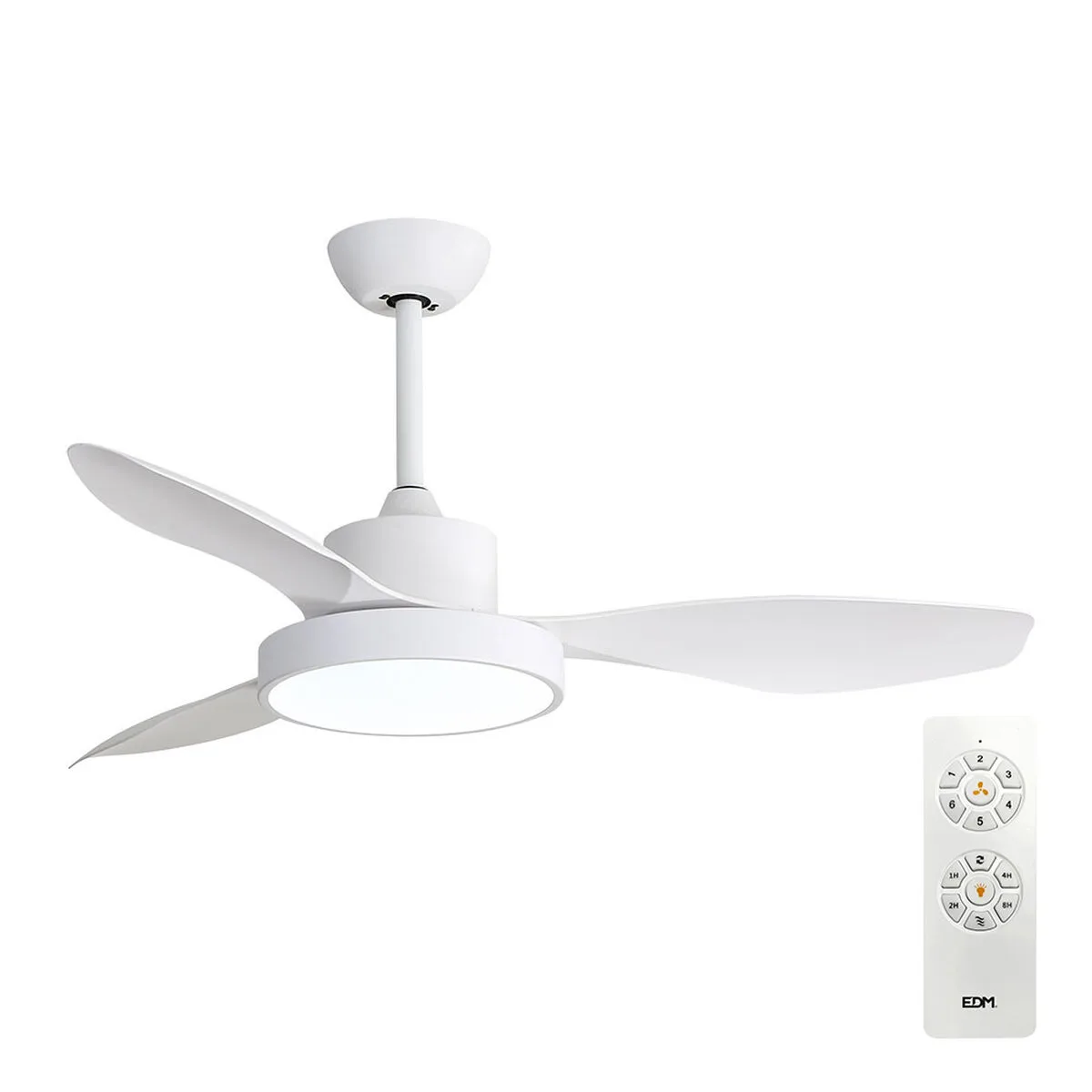 VENTILADOR DE TECHO CON LUZ EDM 33817 ARCTIC BLANCO 24 W 38 W 2160 LM
