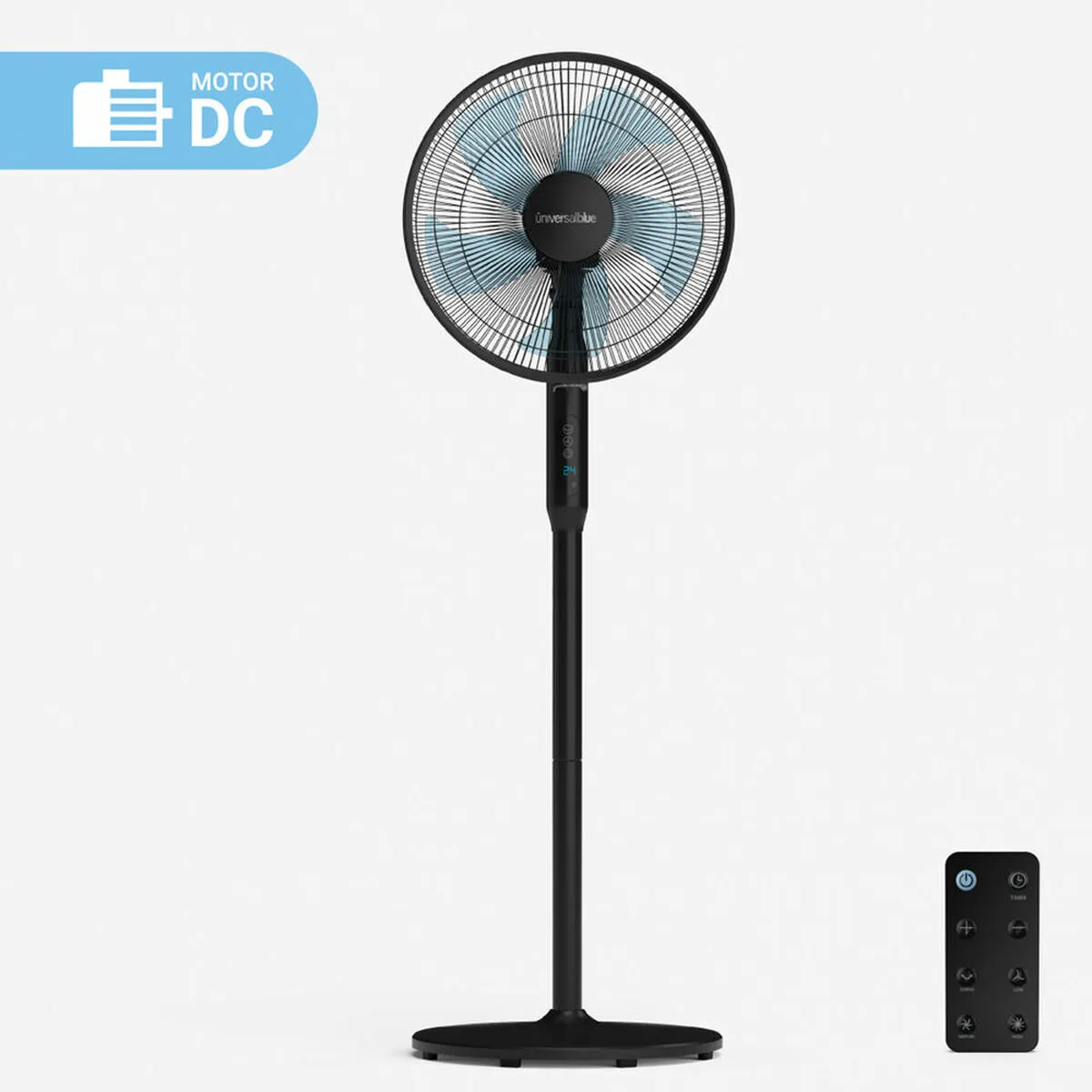 VENTILADOR DE PIE UNIVERSAL BLUE ZERMATT 3025B NEGRO