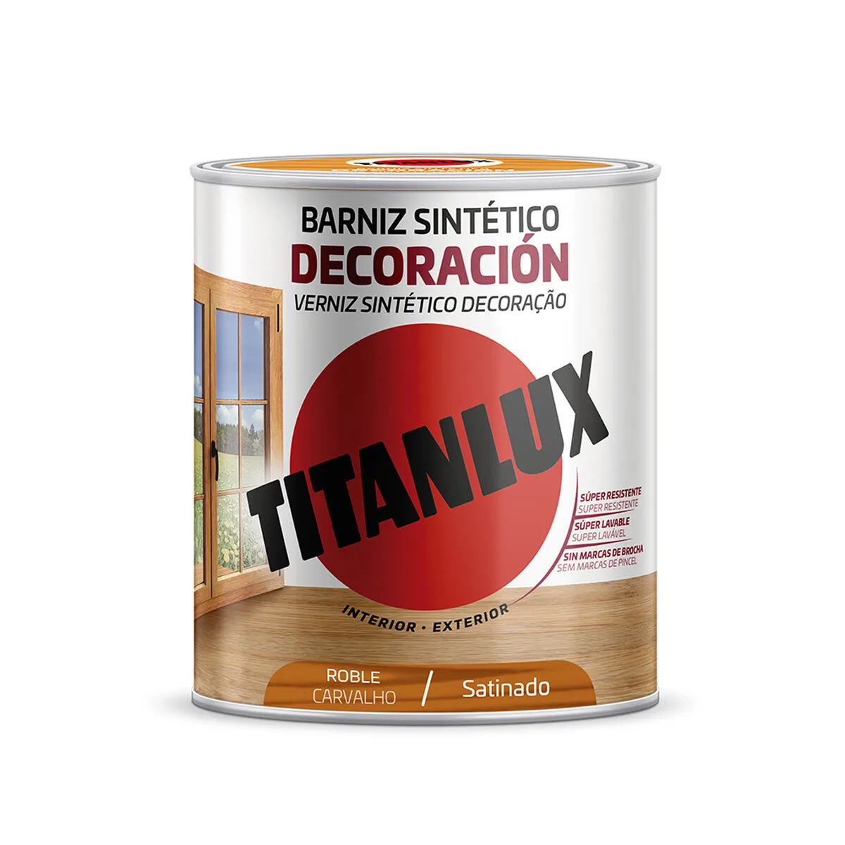 BARNIZ SINTÉTICO TITANLUX M11100214 SATINADO ROBLE 250 ML