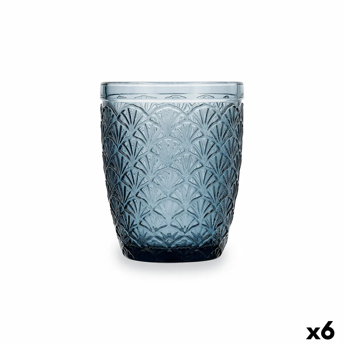 VASO BIDASOA BLUE MOON AZUL VIDRIO 240 ML (6 UNIDADES)