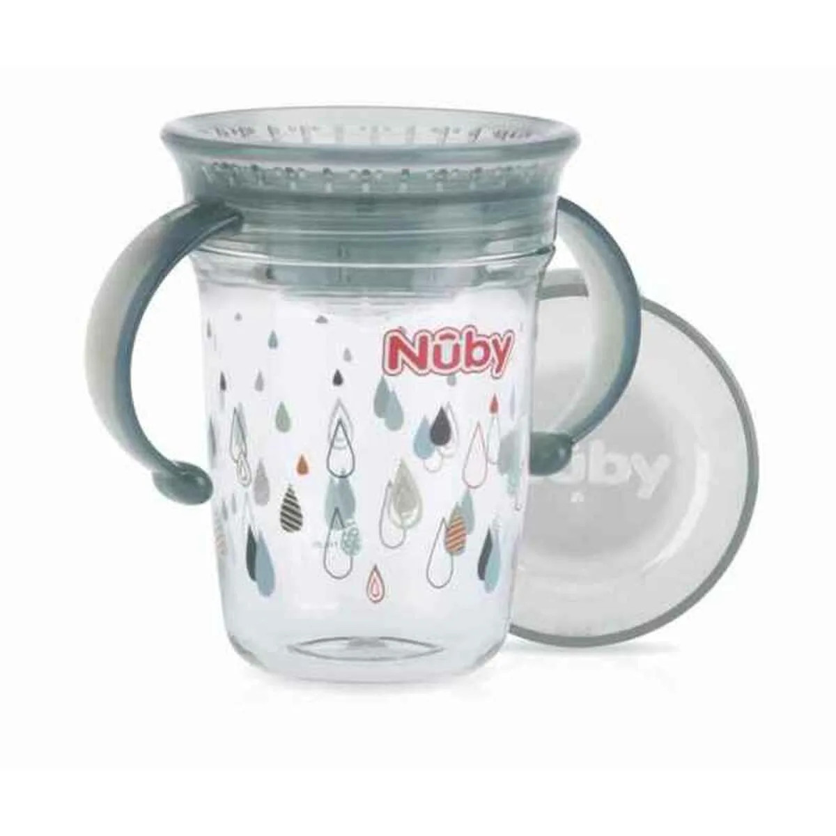 VASO DE APRENDIZAJE NÛBY NV0414019GREY + 6 MESES 360º GRIS 240 ML