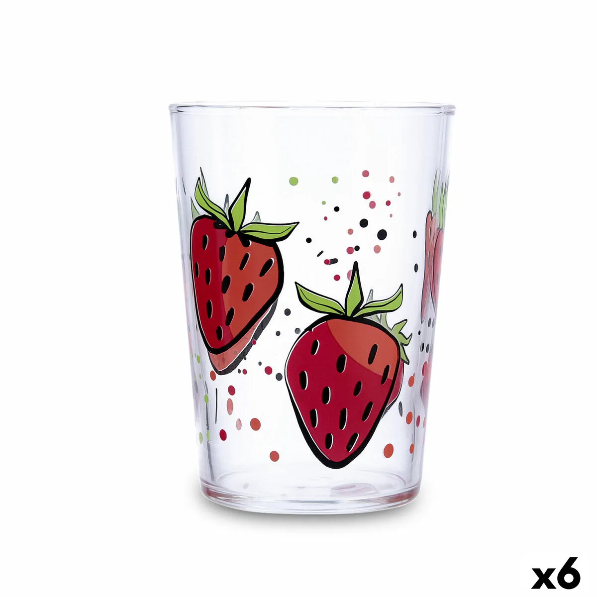 VASO DE AGUA LUMINARC FRESAS MULTICOLOR VIDRIO FRESAS 500 ML (6 UNIDADES)