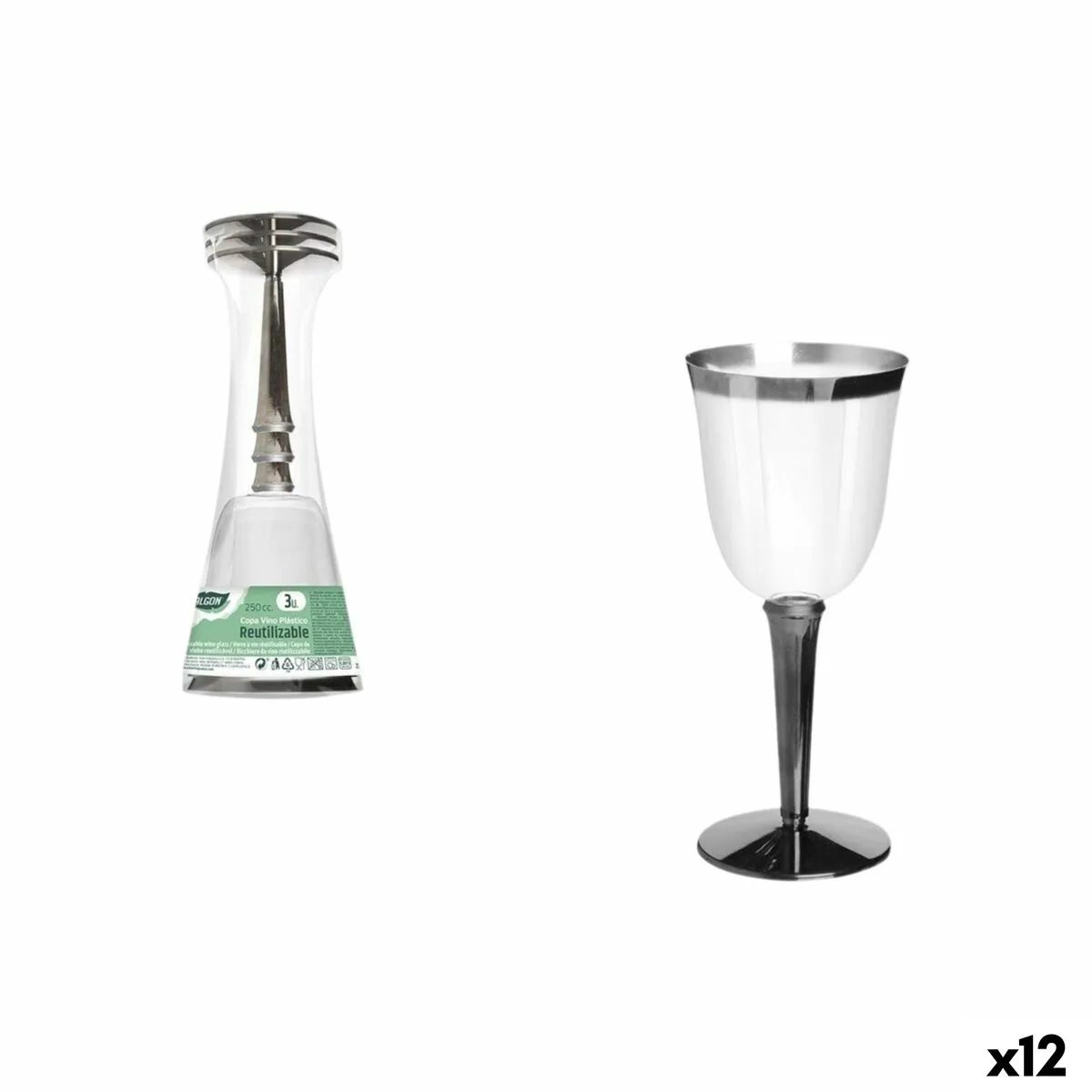 COPA DE VINO ALGON 3 PIEZAS (12 UNIDADES)