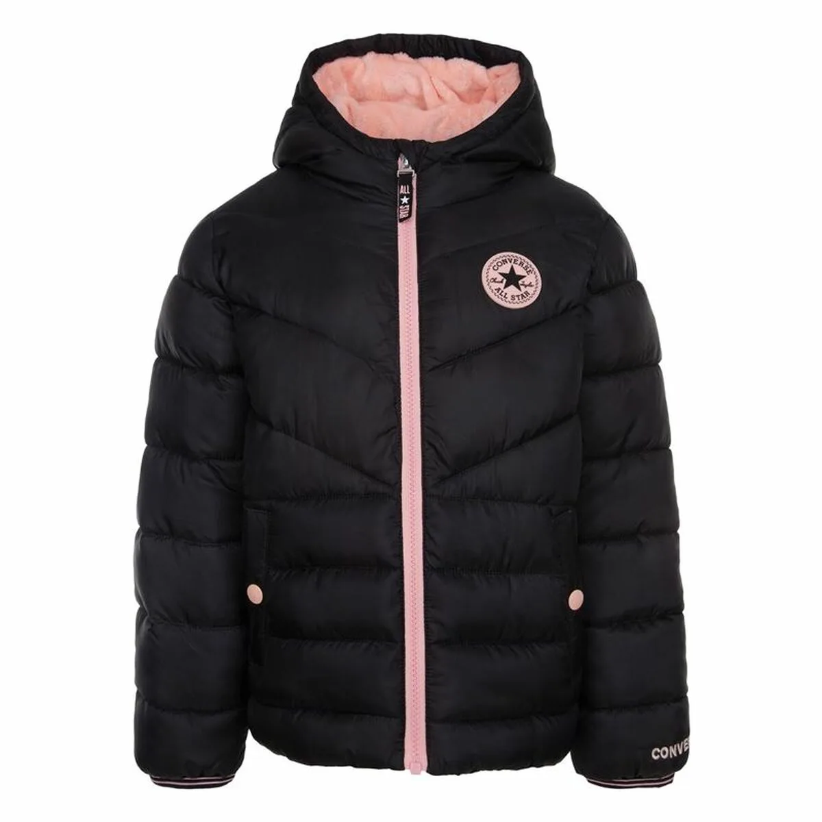 CHAQUETA INFANTIL CONVERSE SOLID MDWT PUFFER NEGRO