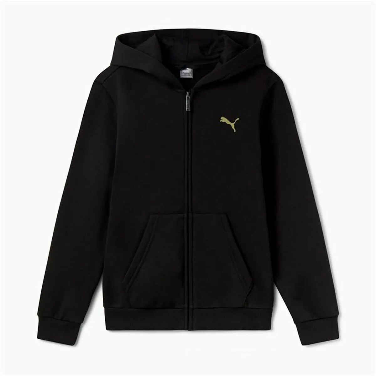 CHAQUETA INFANTIL PUMA ESSENTIALS+ GRAPHIC HOODIE FZ NEGRO