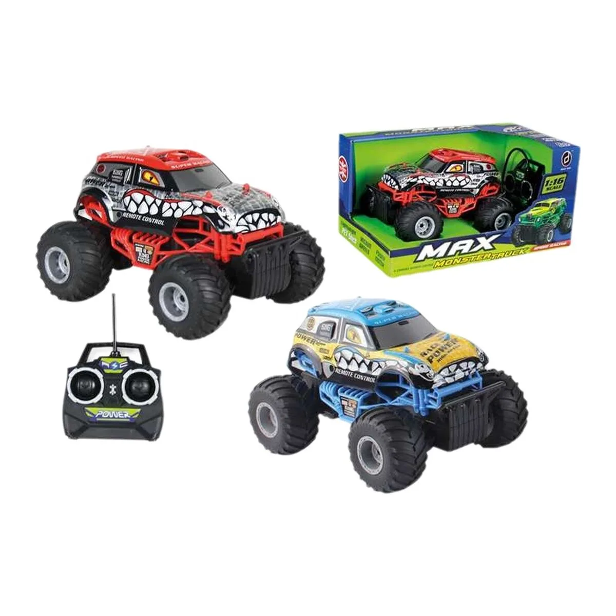 COCHE RADIO CONTROL MONSTER  1:16 22 X 18 X 13 CM