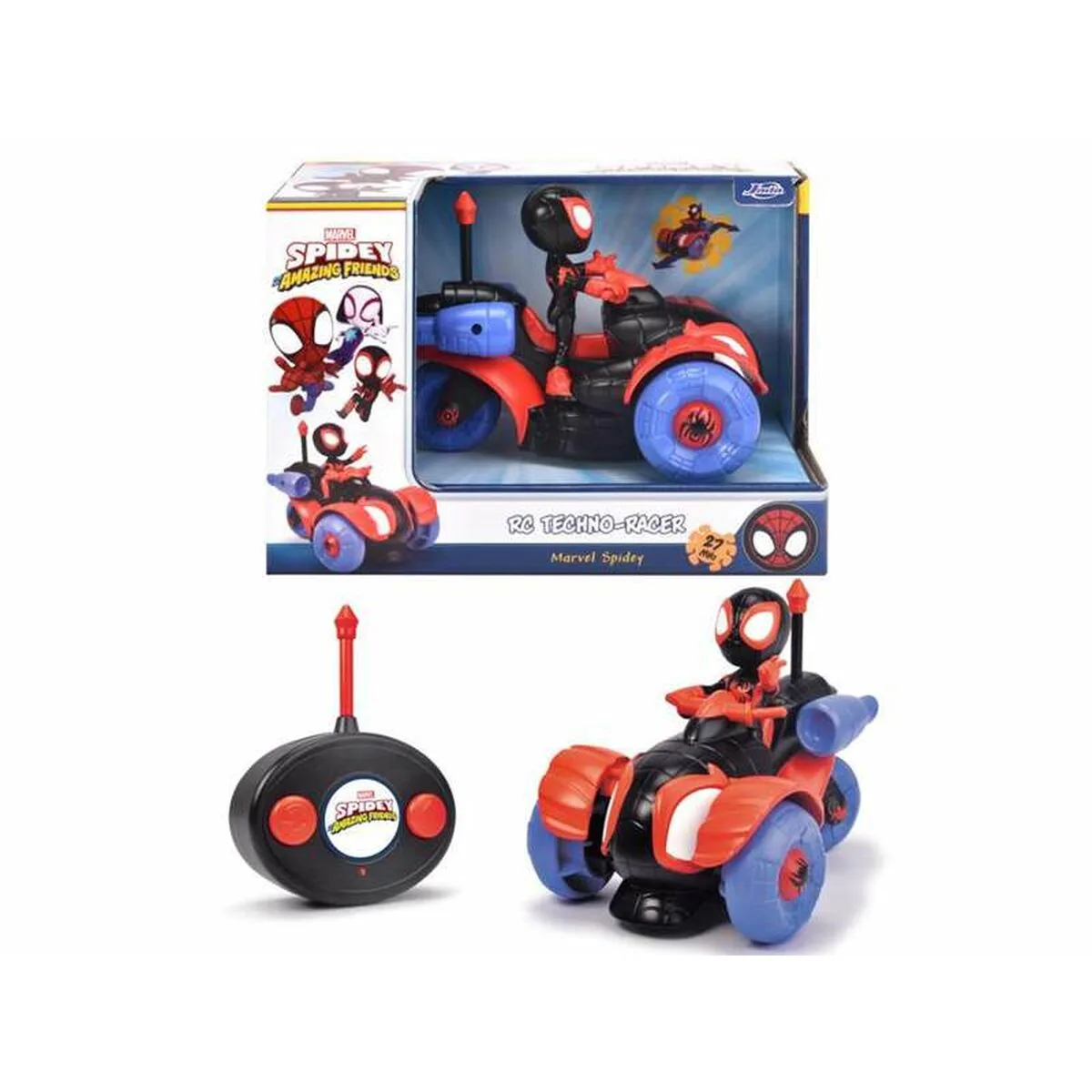 COCHE RADIO CONTROL SIMBA SPIDEY AMAZING FRIENDS NEGRO